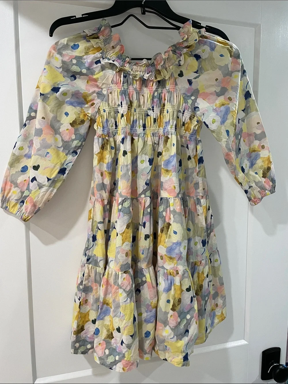 Amazon Girls Floral Smocked Tiered Dress - Yellow, Pink, Blue